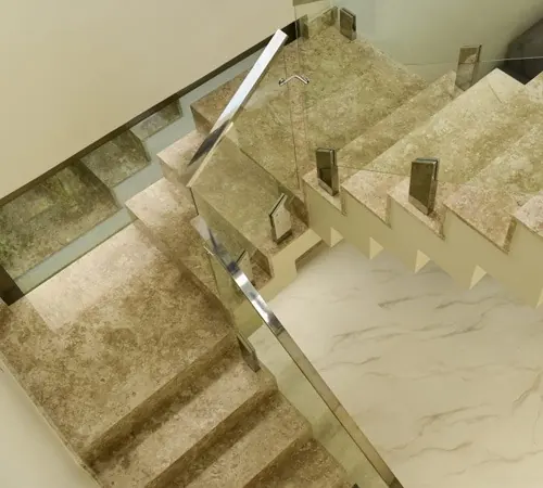 Escadas – projeto da Marmoraria Mundo das Pedras em Ubatuba